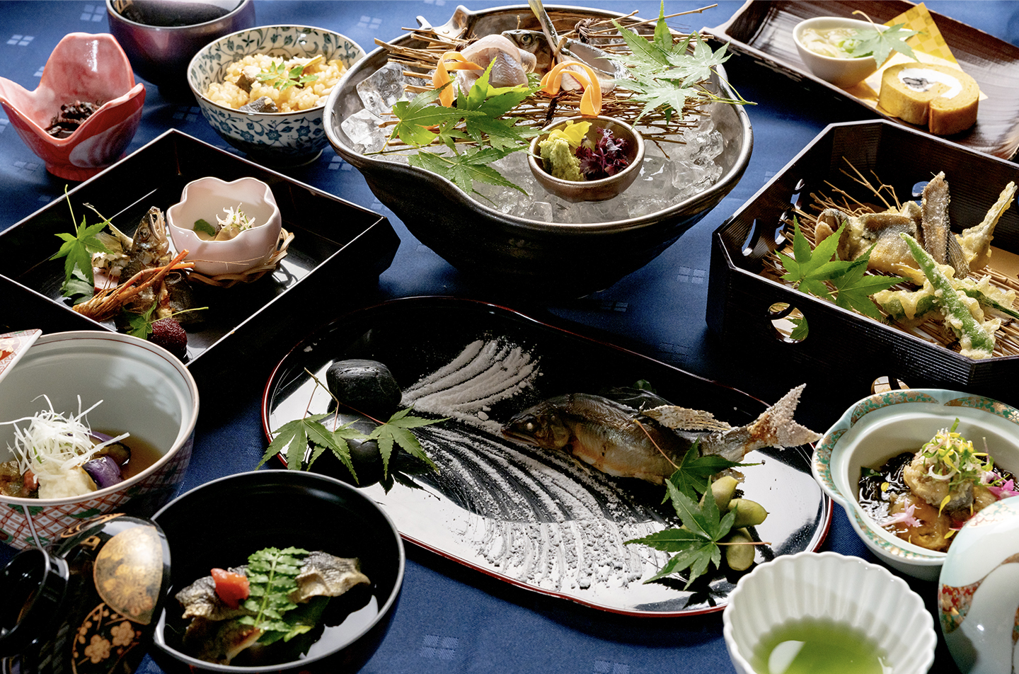 京都の和食レストラン ゆう月の鮎料理 会席料理