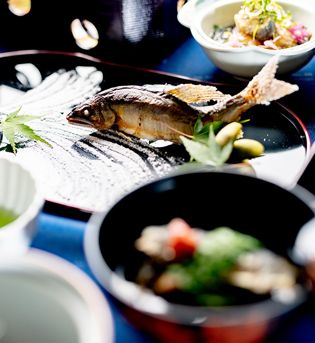 綾部の和食レストラン ゆう月 天然鮎 鮎の塩焼き