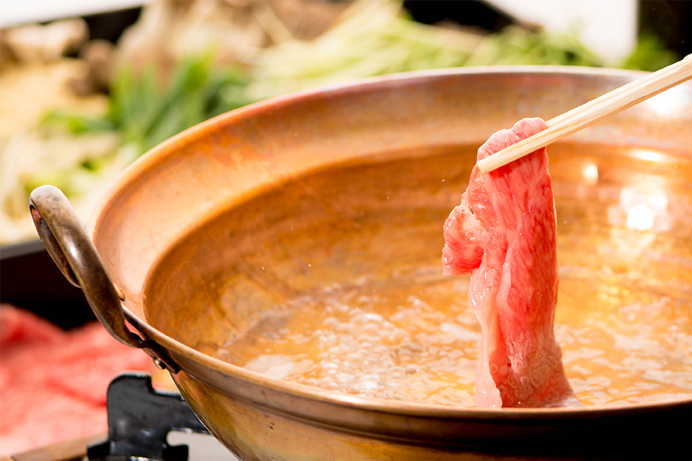 綾部の料亭 ゆう月 鍋料理 丹波牛のしゃぶしゃぶ すき焼き