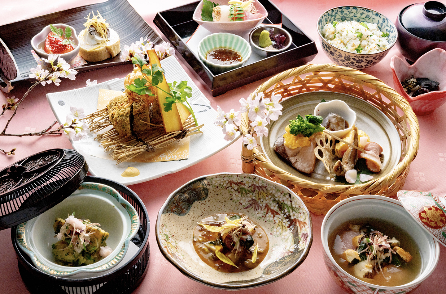京都の料亭 ゆう月の春の会席料理