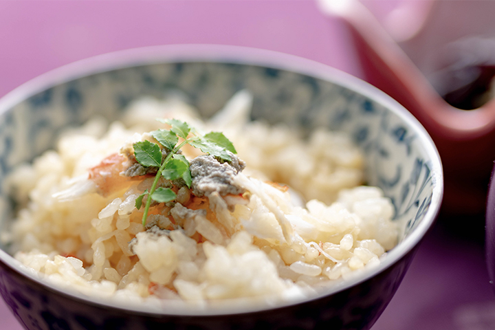 京都の料亭 ゆう月の冬の会席料理 蟹めし