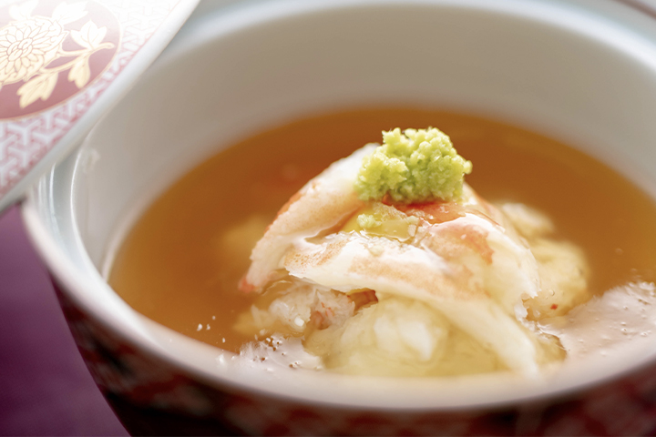 京都のレストラン ゆう月の冬の会席料理 かぶら蒸し
