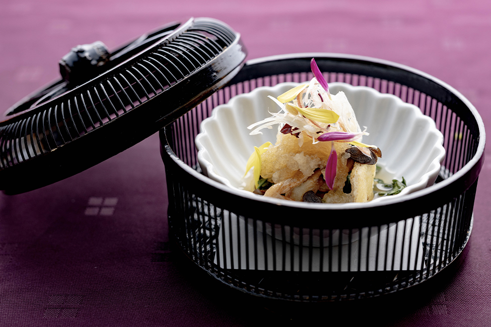 京都のレストラン ゆう月の冬の会席料理 酢物料理