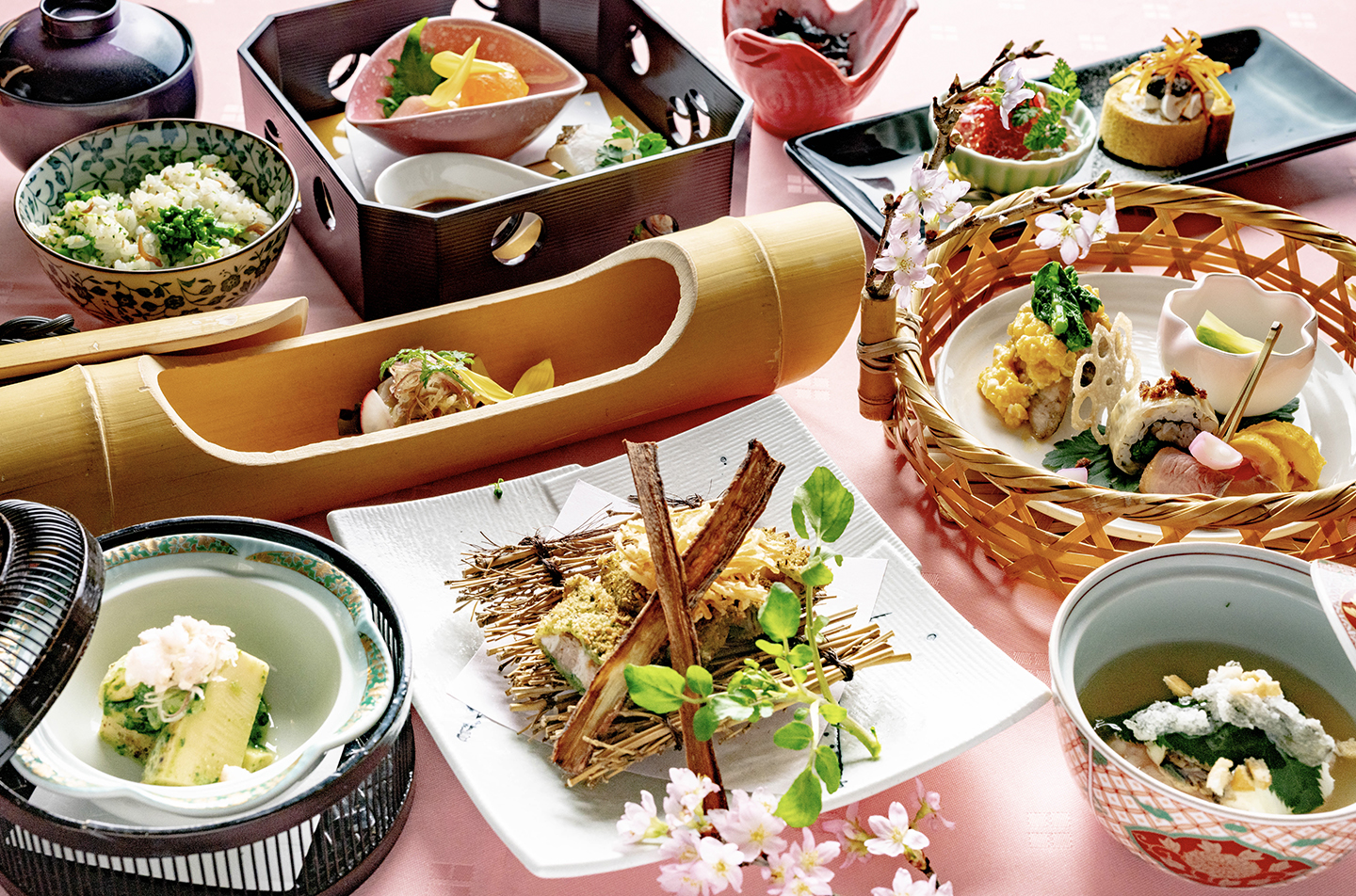 京都の和食レストラン ゆう月の春の会席料理