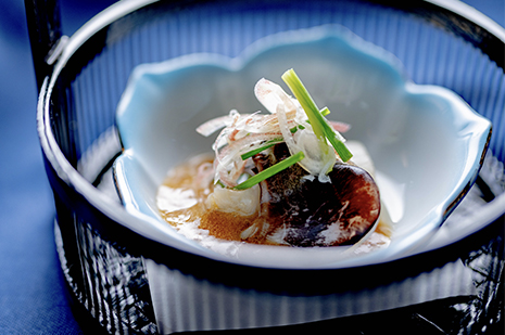 京都の和食レストラン ゆう月の夏の会席料理 鳥貝