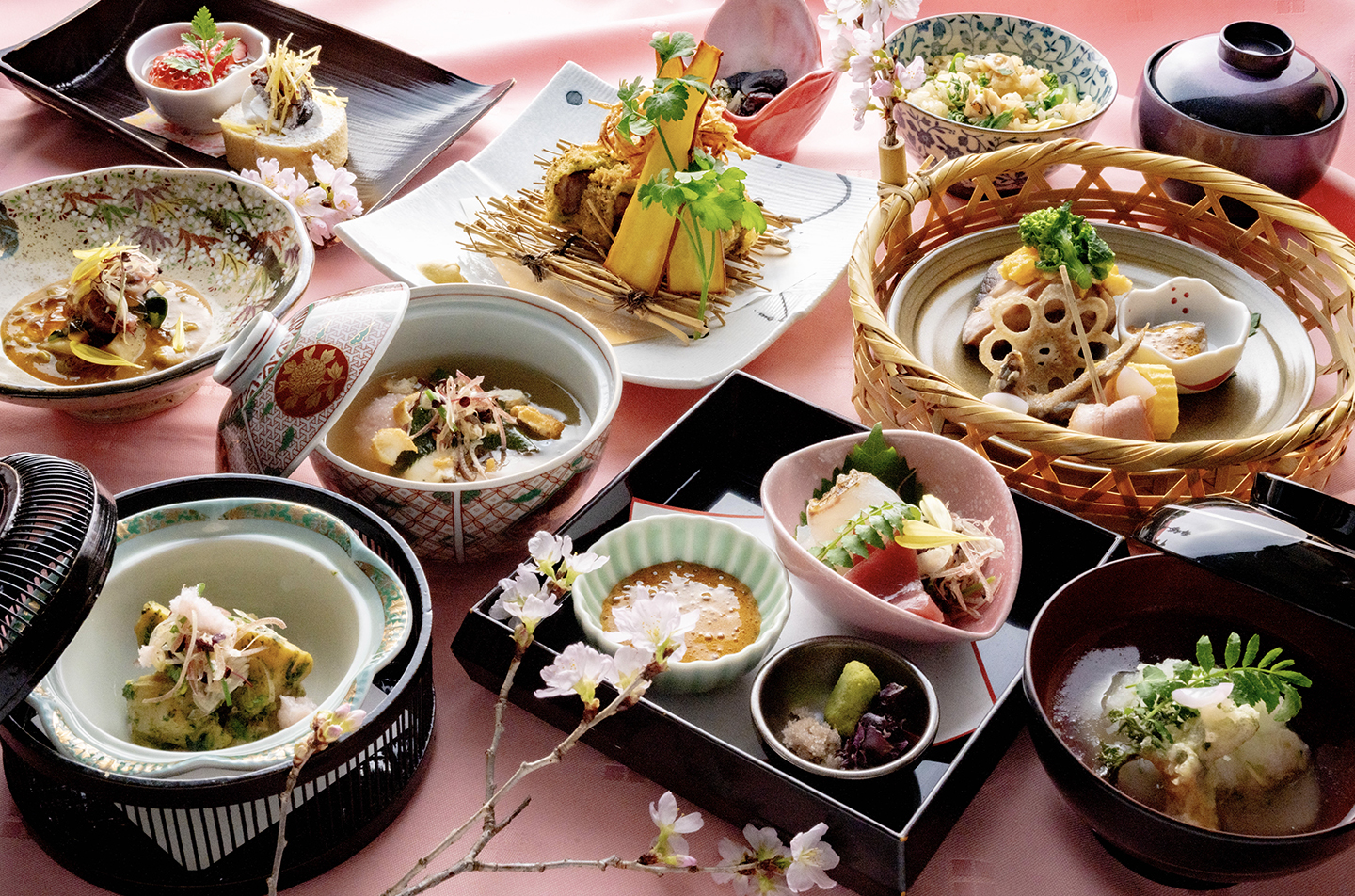 京都の和食レストラン ゆう月の春のお花見会席料理