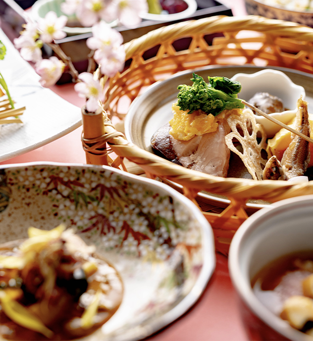 綾部の料亭 ゆう月 春のお料理 会席料理 歓迎会 送別会 お花見