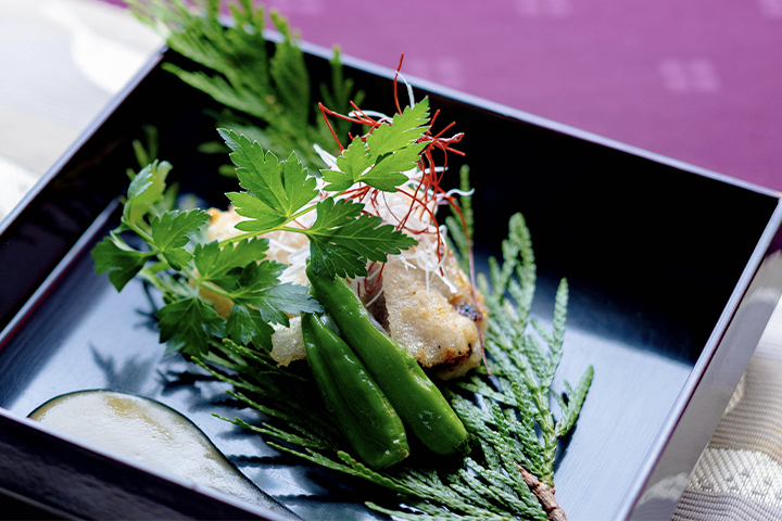 京都のレストラン ゆう月の冬の会席料理 かぶら蒸し